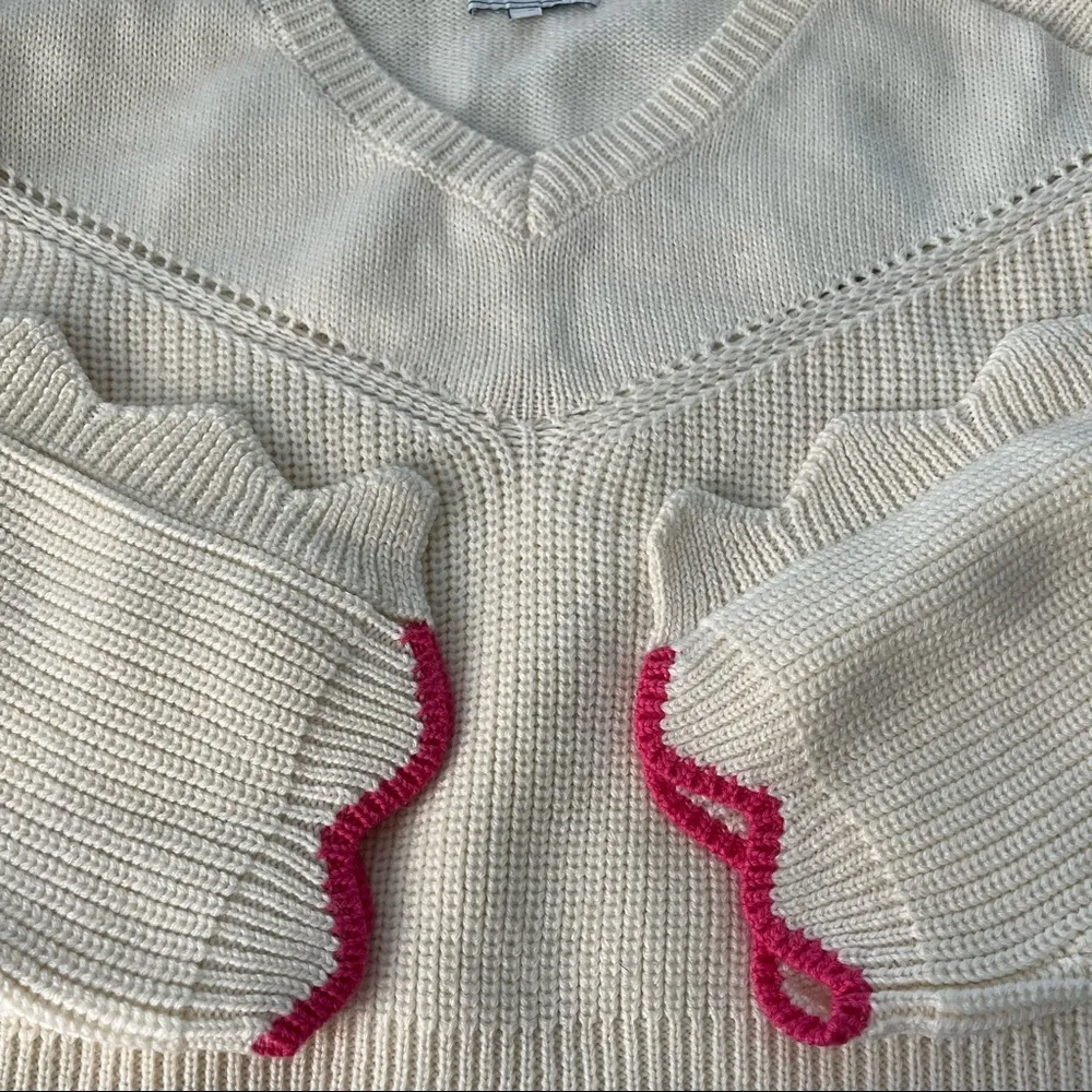 J.Ing Finnegan White Knit Pullover Size L - Image 13