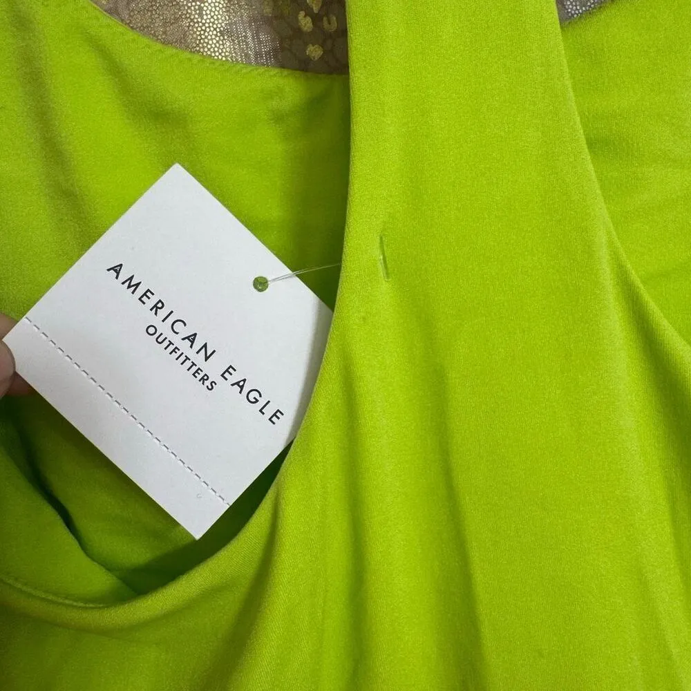 Aerie OFFLINE Real Me Hot Stuff Shorts Romper Neon Green Medium NWT - Image 6