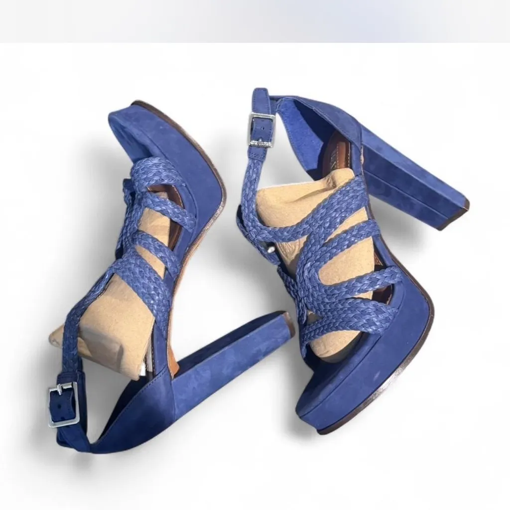 Ralph Lauren Royal Blue Braided Heels - Image 5