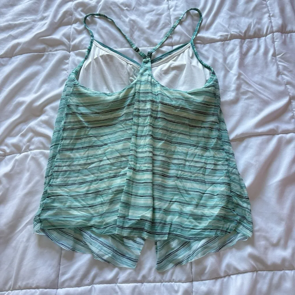 BEACH HOUSE Womens Size 14 Racerback Tankini Swimsuit Top Bikini Bottom Blue - Image 5