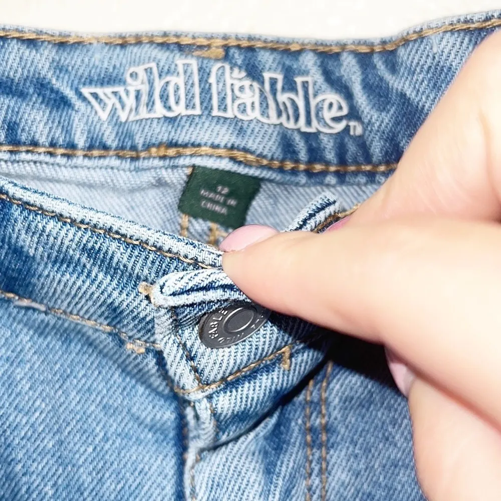 Wild Fable High Rise Kick Flare Distressed Raw Hem Jeans - Image 7