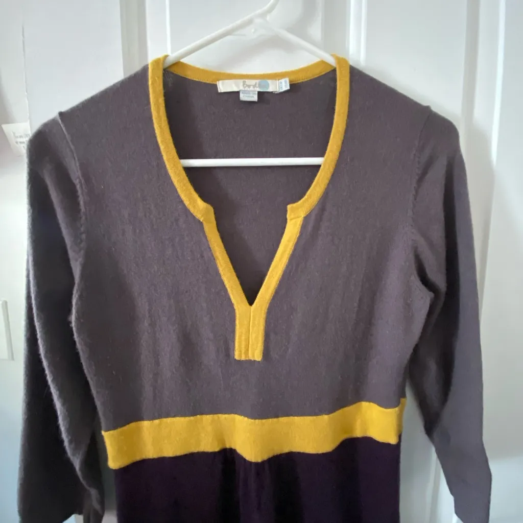 Boden Purple and Yellow Dress Size 8P - Image 3