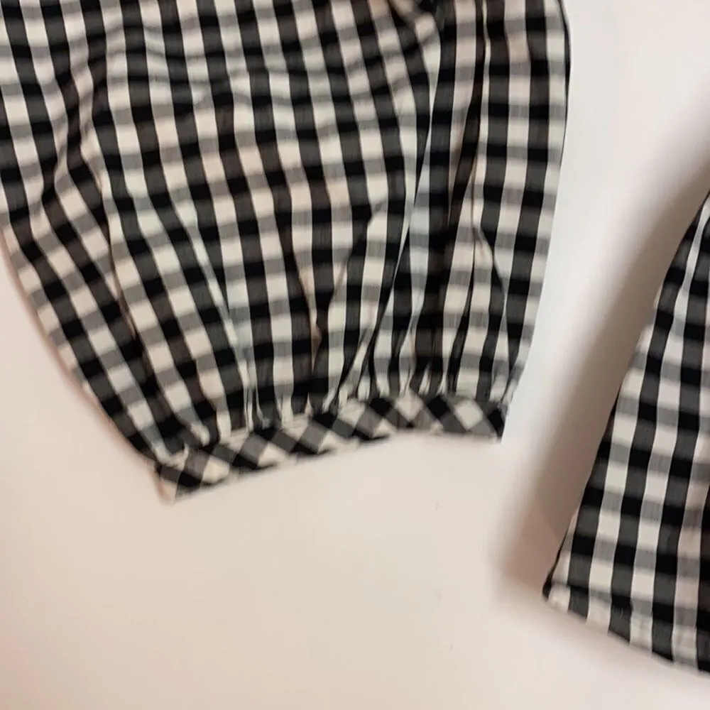 MADEWELL Smocked Gingham Top size XS C29 - Image 9