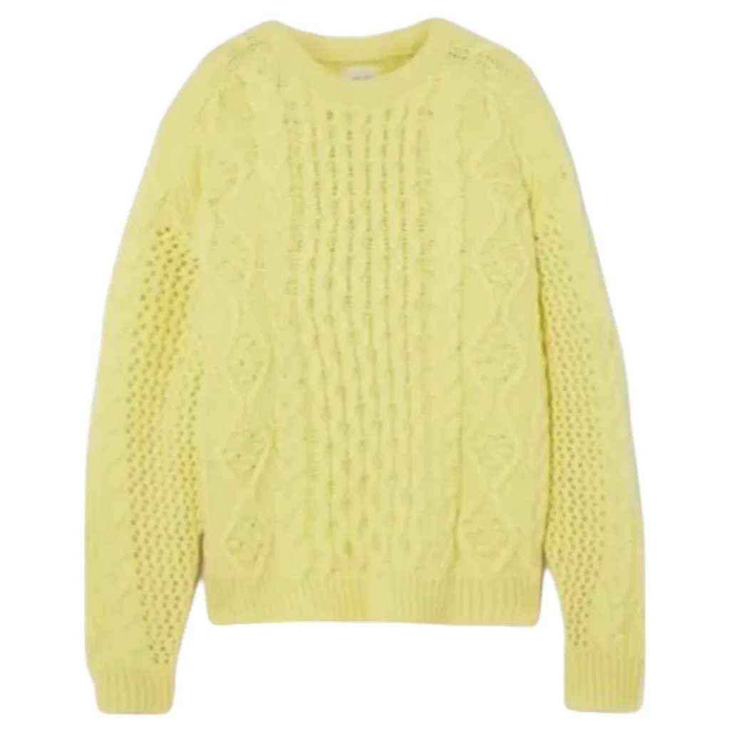 Loulou Studio Women’s M Yellow Secas Oversized Cable Knit Wool Cashmere Sweater Size M - Image 2