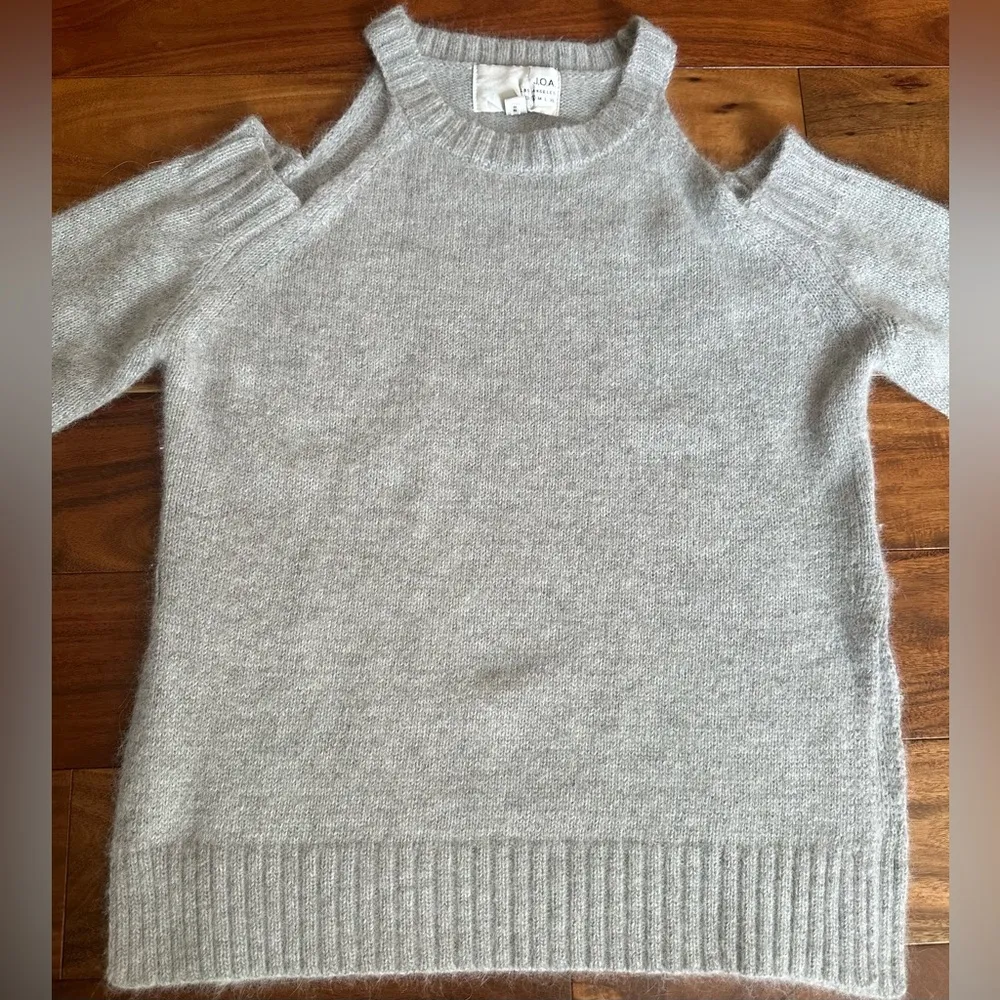 J.O.A Cold Shoulder Gray Sweater - Image 2