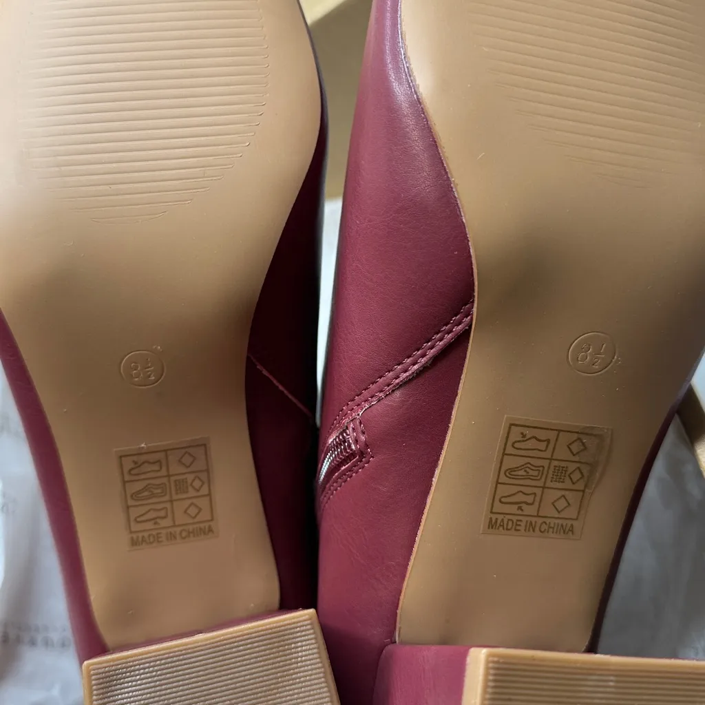 Journee Women's Haylinn Square Toe Booties- Brick Faux Leather- Size 8.5 - Image 10