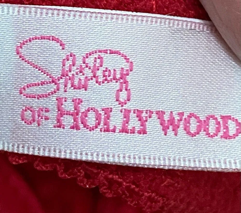SHIRLEY of Hollywood 331 Red Embroidered Bra Shelf Size 34 - Image 9