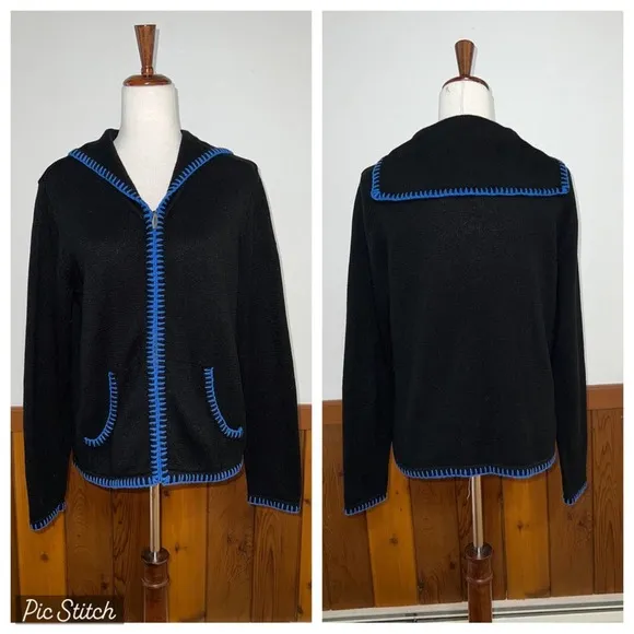 Adorable Vintage Y2K Christopher & Banks Hand Embroidered Sweater Coat! - Image 2