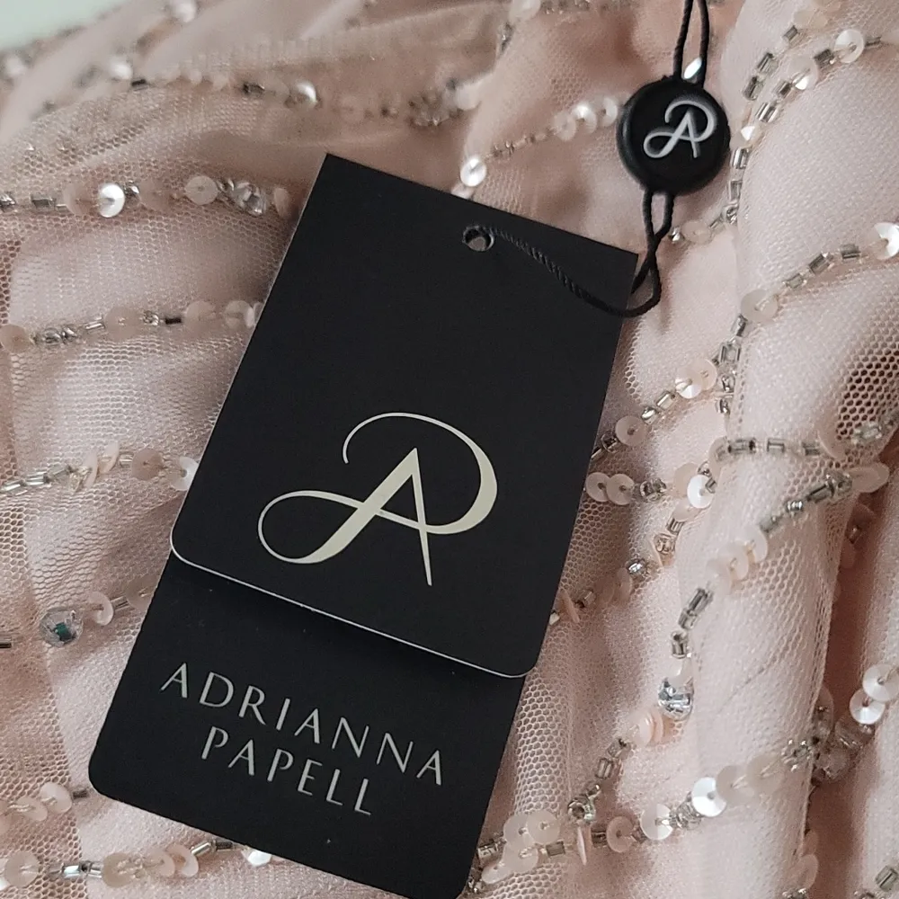 BHLDN Adrianna Papell BROOKLYN Pale Pink Champagne Prom Formal Bridesmaid - Image 10