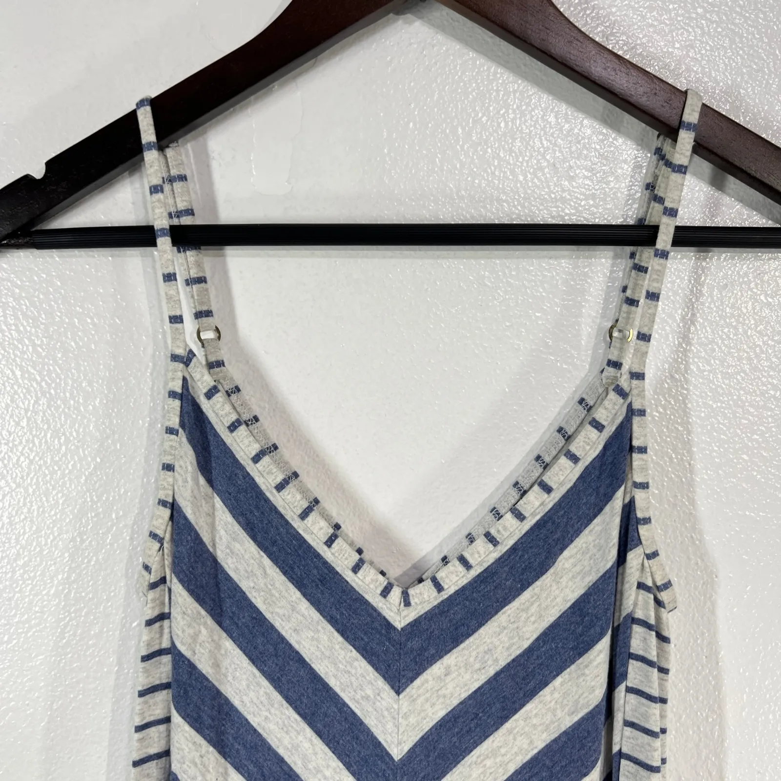 Tommy Bahama‎ Maxi Cover-Up Dress Size XS Blue White Stripe Pom Trim Linen Blend - Image 7