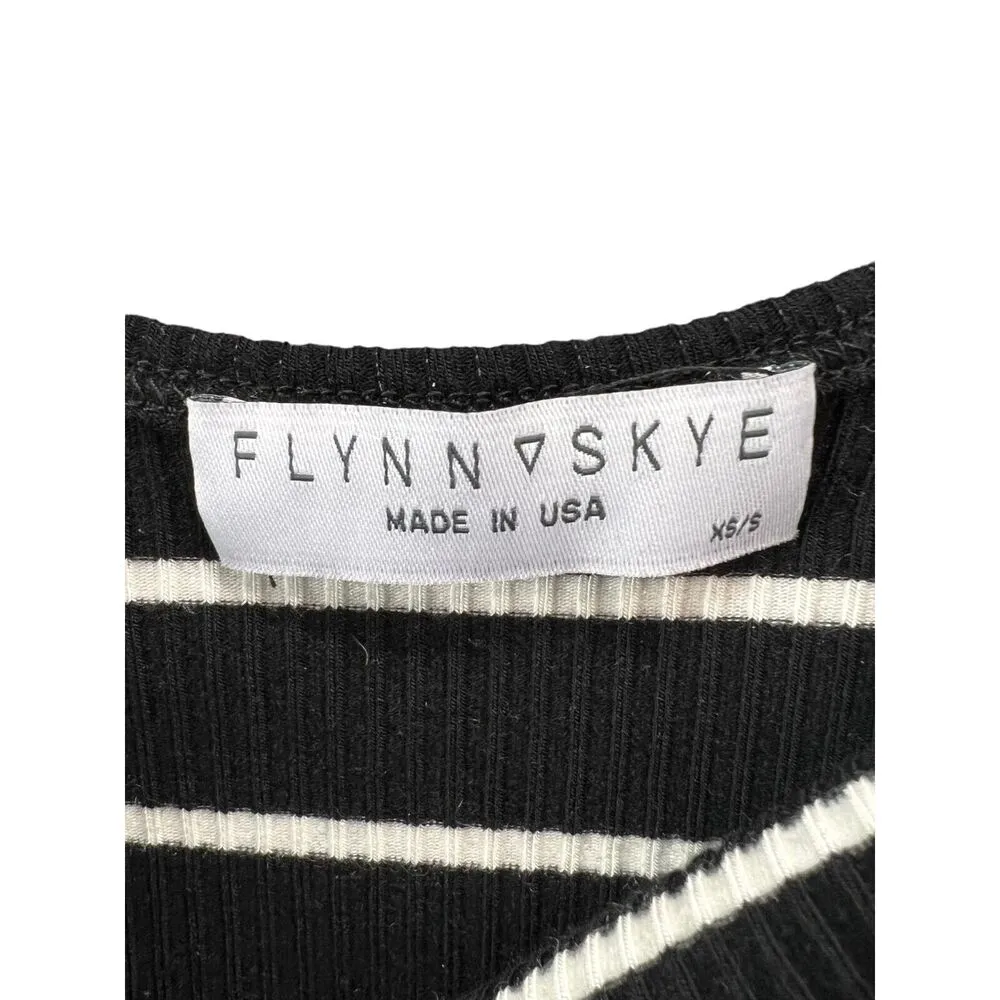Flynn Skye Brianna Bodysuit Womens XS-S Black Striped Ribbed Stretch Revolve New - Image 13