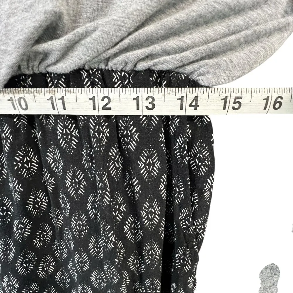 Anthropologie Hei Hei Rhodes Jumpsuit M Gray Black Blouson Pockets Boho Chic - Image 10