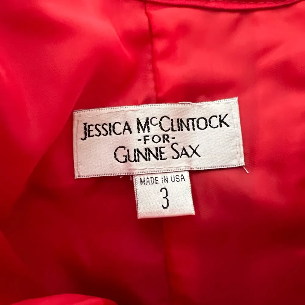 NWT Jessica McClintock Gunne Sax Red Sparkle Sleeveless Babydoll Mini Dress - 3 - Image 5