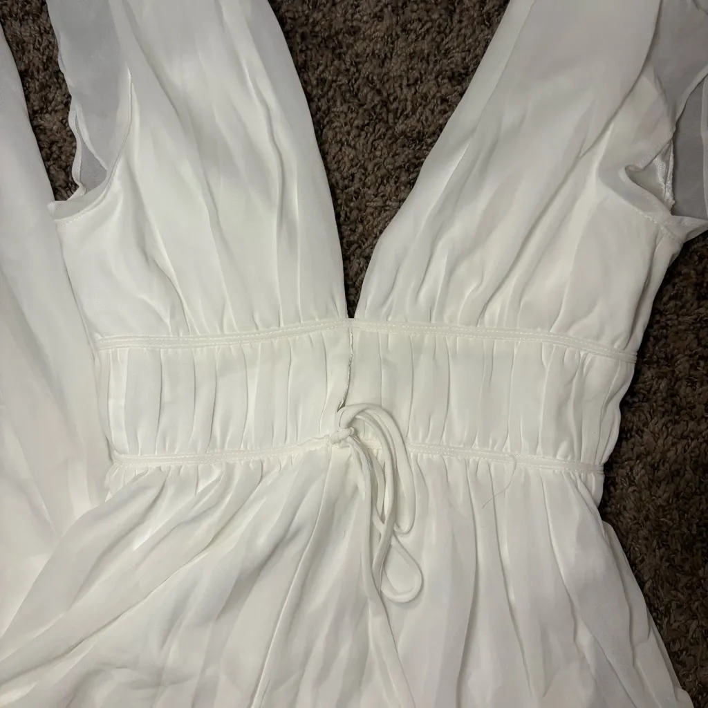 Lulus White Sleeveless Wide Leg Jumpsuit Size S - Image 4