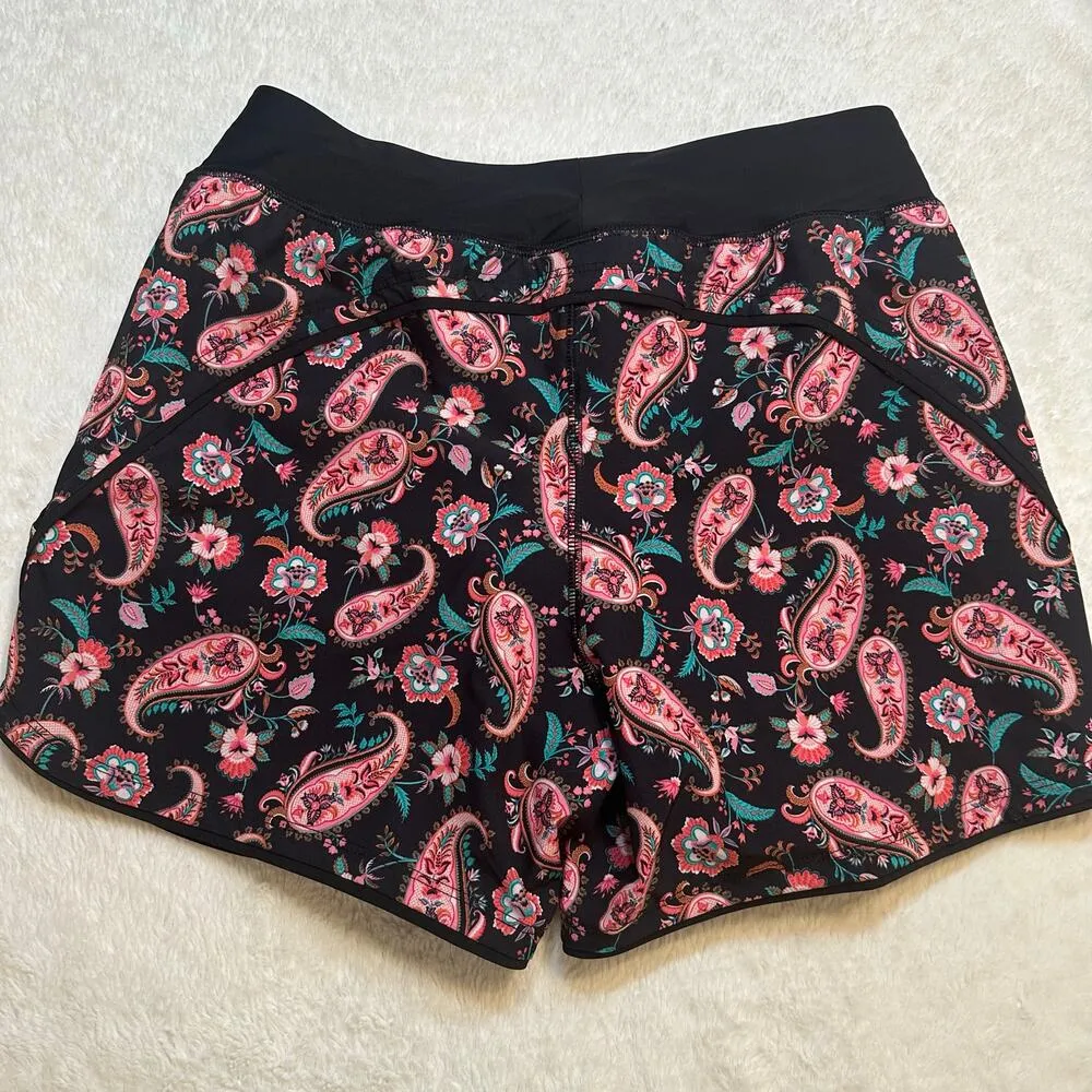 Lands End Board Shorts sz 6 black paisley Swim Trunks sz 6 - Image 4