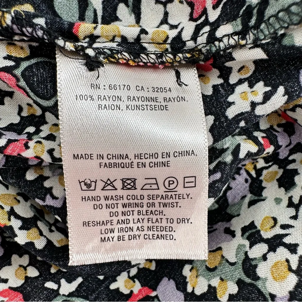 Anthro Maeve Matilda Dark Floral Long Sleeve Blouse size XS Petite Button Down - Image 12