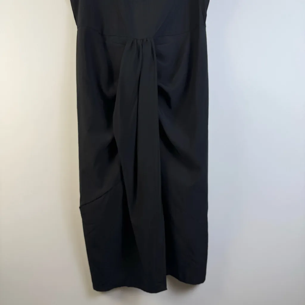 Made With Love Black Midi Dress NWT Medium Ruffle Sleeve V - Image 5