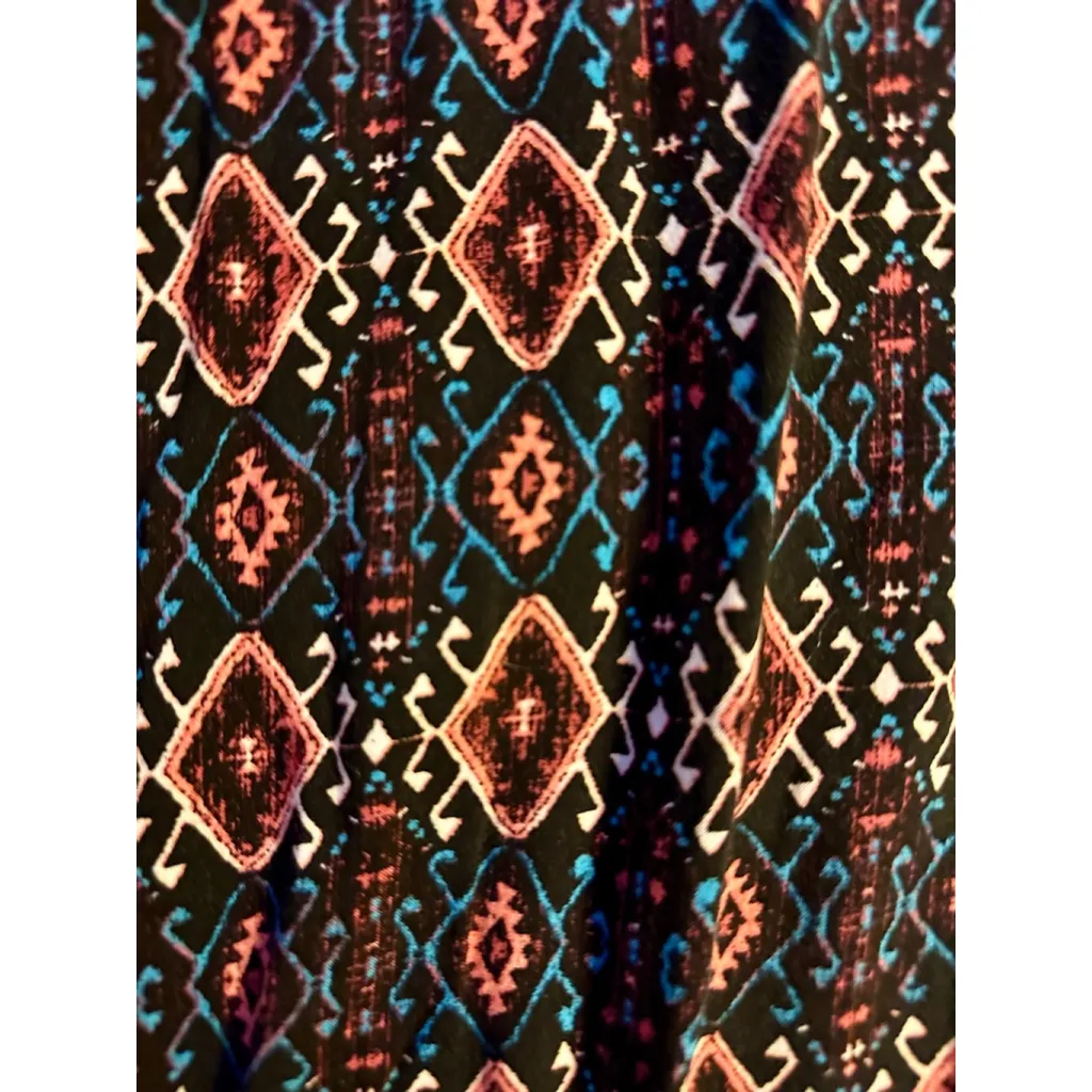 Xhilaration Medium Boho Women's Black Geometric Pants W/Elastic Ankle - Image 7