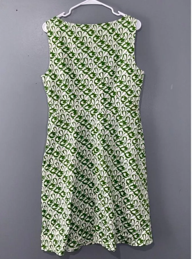 Spense Green/White Abstract Floral Sleeveless VNeck Sheath Summer Dress Missy 12 - Image 4