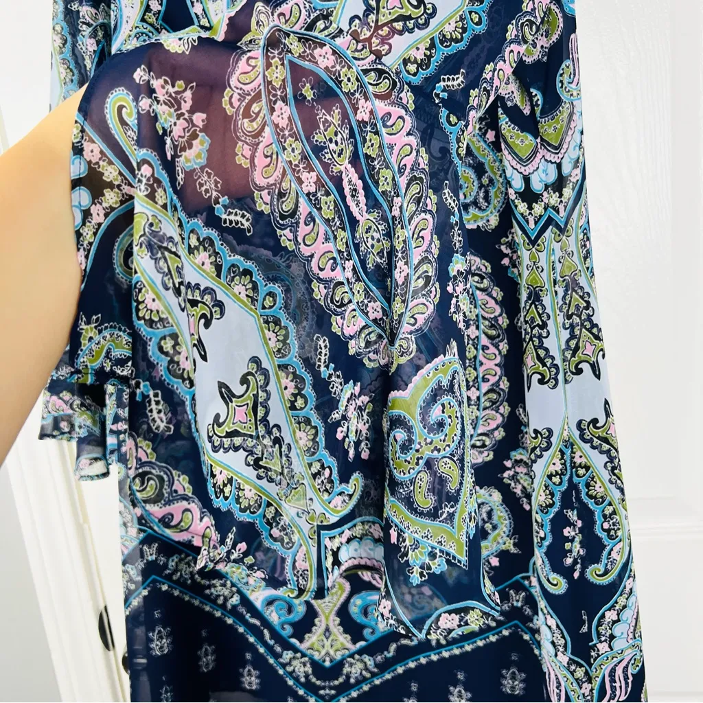 Sz 10 Vince Camuto y2k Fairycore Paisley Print Dress $138 MSRP - Image 5