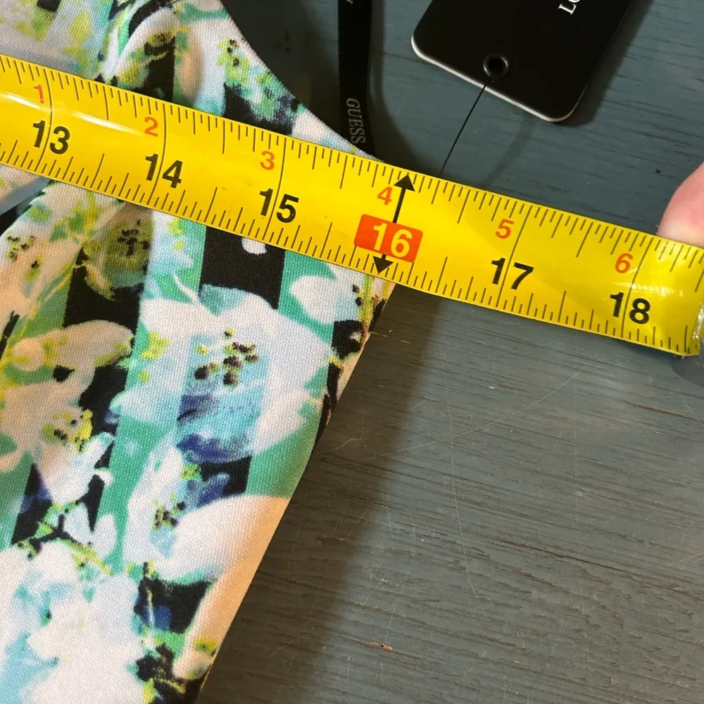 NWT GUESS Green Multi-Floral Scuba Halter Mesh Dress | Women's Sz 10 - Image 9