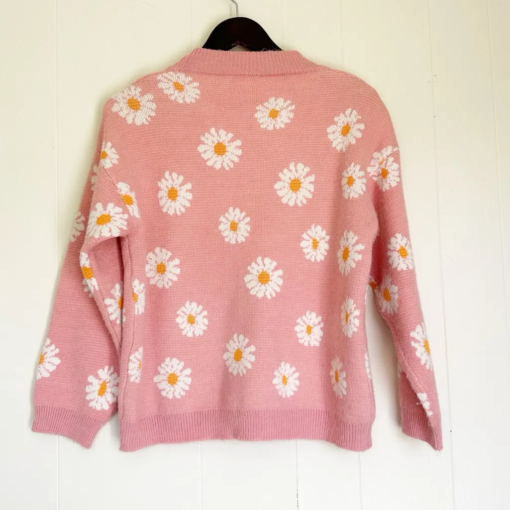HAZEL & OLIVE “I’ll Be There” Pink Orange Floral Cardigan One Size - Image 5