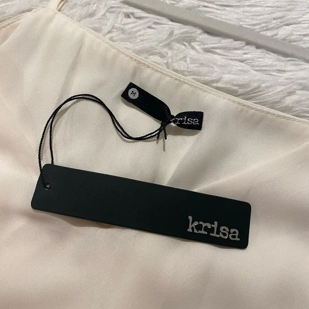 Krisa Revolve Smocked Cami Mini Dress in Cream Medium NEW - Image 8