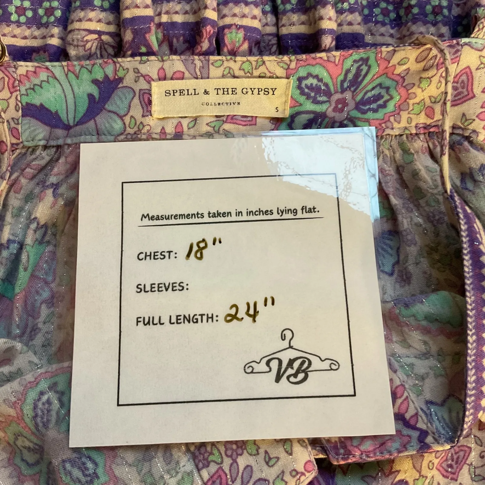 Spell & the Gypsy‎ Collective Button Front Floral Printed Sleeveless Top Size S - Image 7