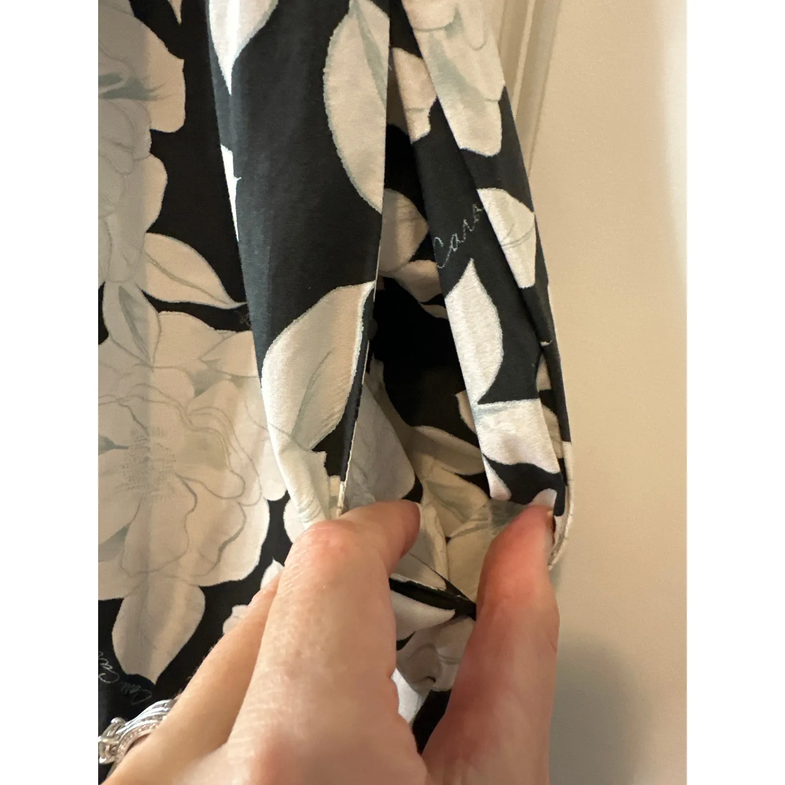 Cara Cara Darby Black White Floral Ruffle Sleeve Tiered Midi Dress Size XS - Image 8