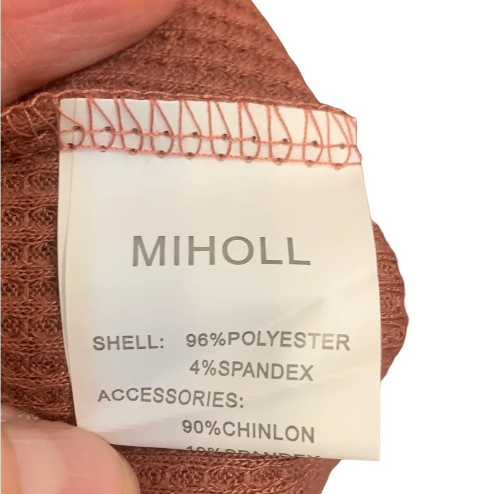NWT Miholl Waffle Knit Blouse 1131 Pink Size 2X - Image 4