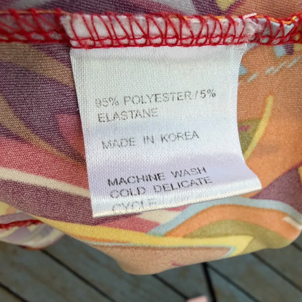 Tracy Negoshian Colorful Long Sleeve Dress Size Large NEW 70’d Retro - Image 9