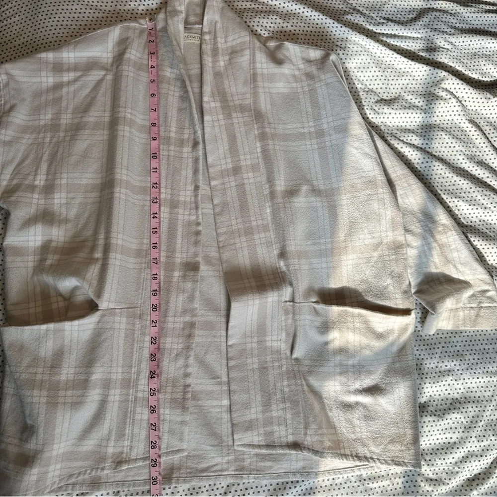 Hackwith Design House The Short Easy Jacket Flannel White Size M - Image 5