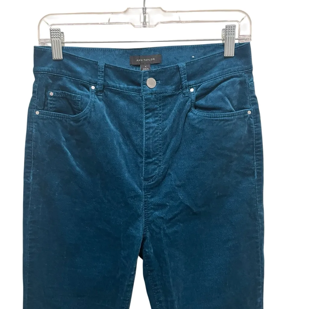 Ann Taylor The Skinny Corduroy Pants Teal Blue Women’s Size 4 - Image 4