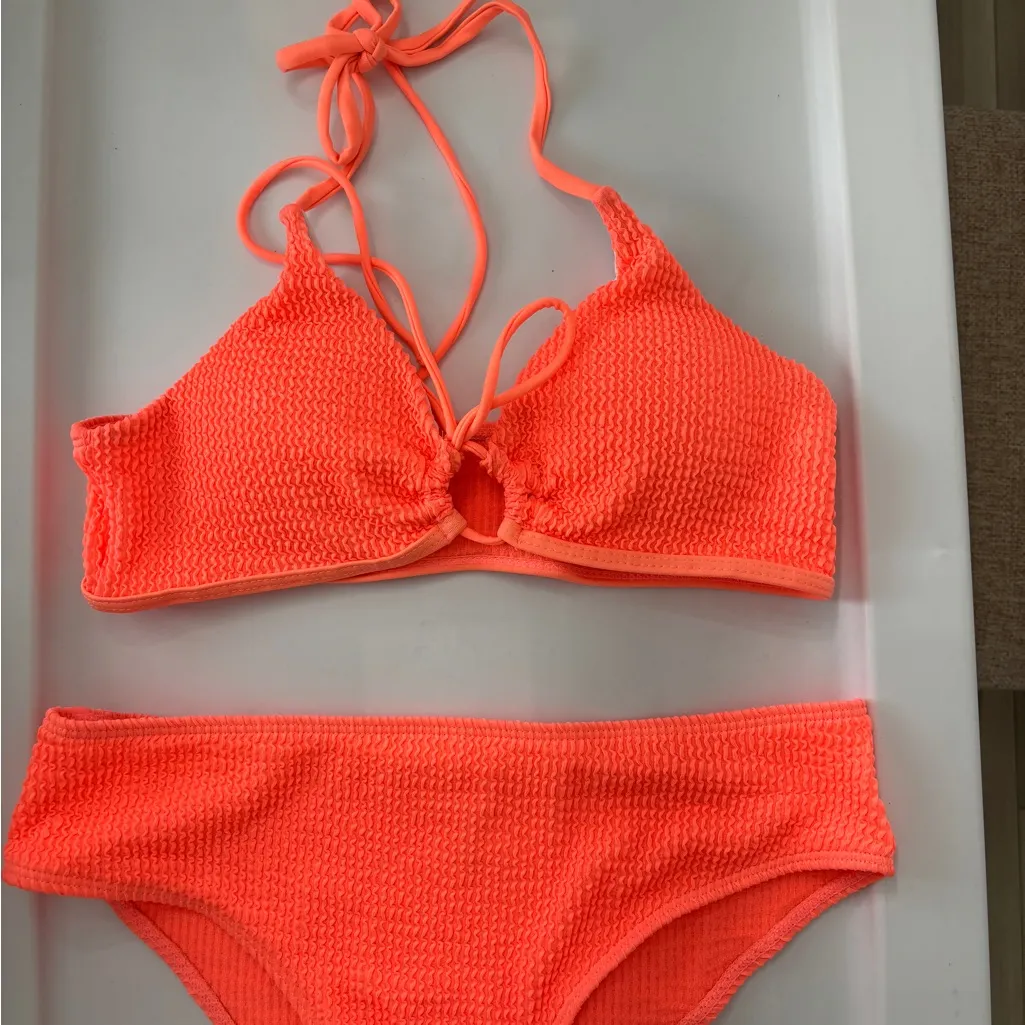 SHEIN Neon Orange Bikini Set - Image 2