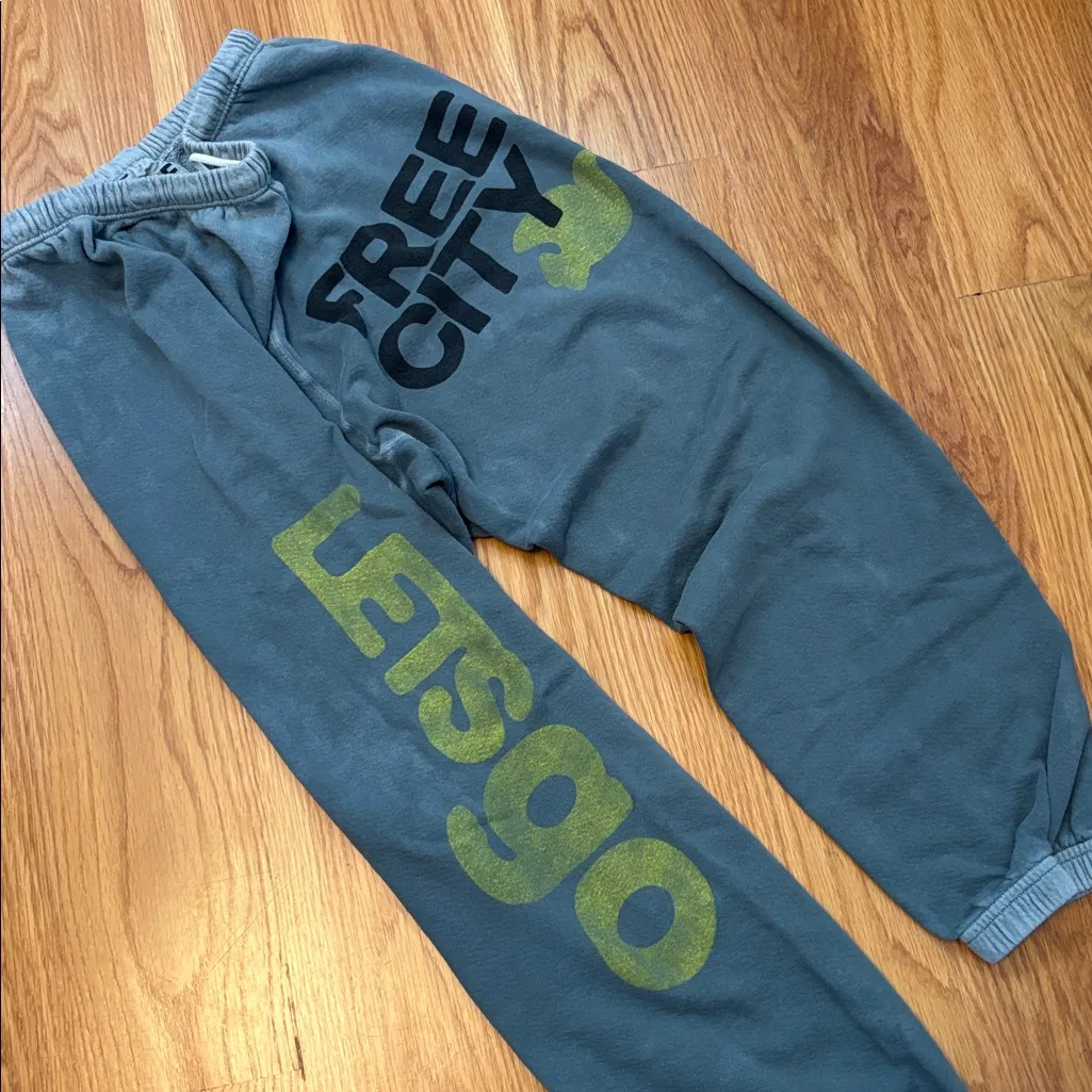 Free City Lets Go OG SuperVintage Texas Storm Sweatpants Green - Image 3