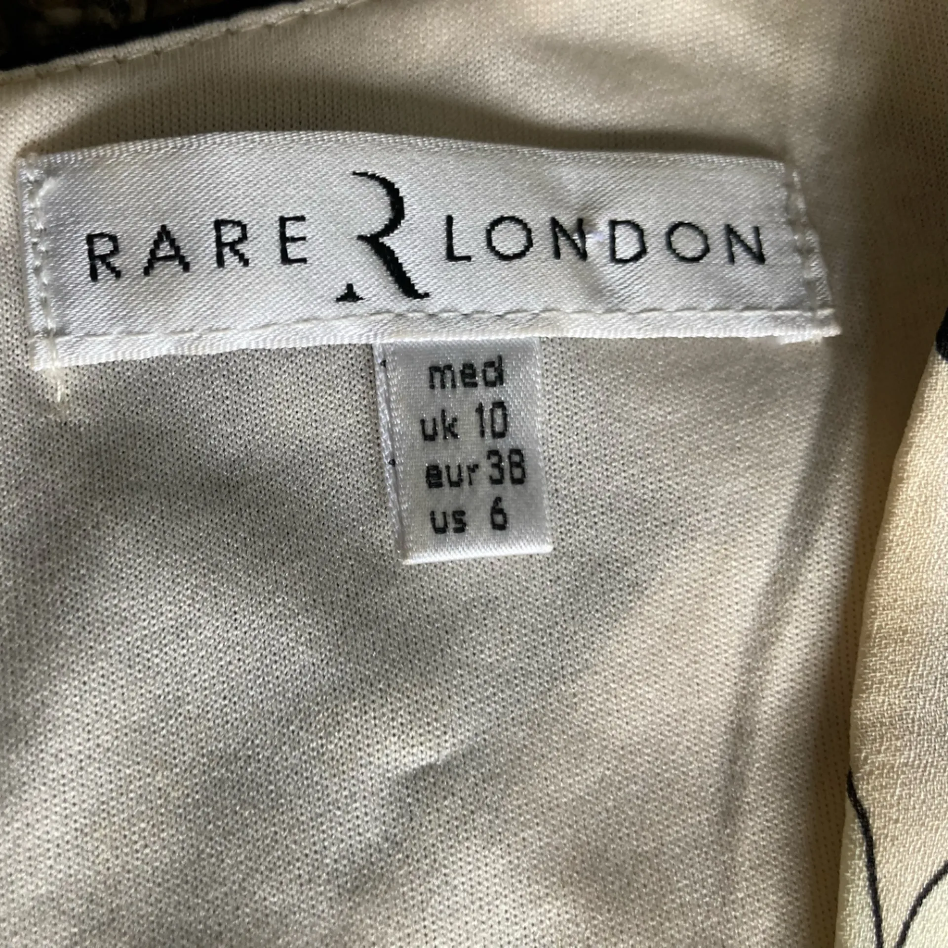 Rare London Cream and Dark Green Bell Sleeve Wrap Dress - Image 5