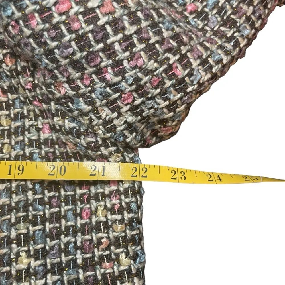 Vintage Koret Textured Boucle Tweed Button Lined Plaid Blazer 14 Career Office - Image 9