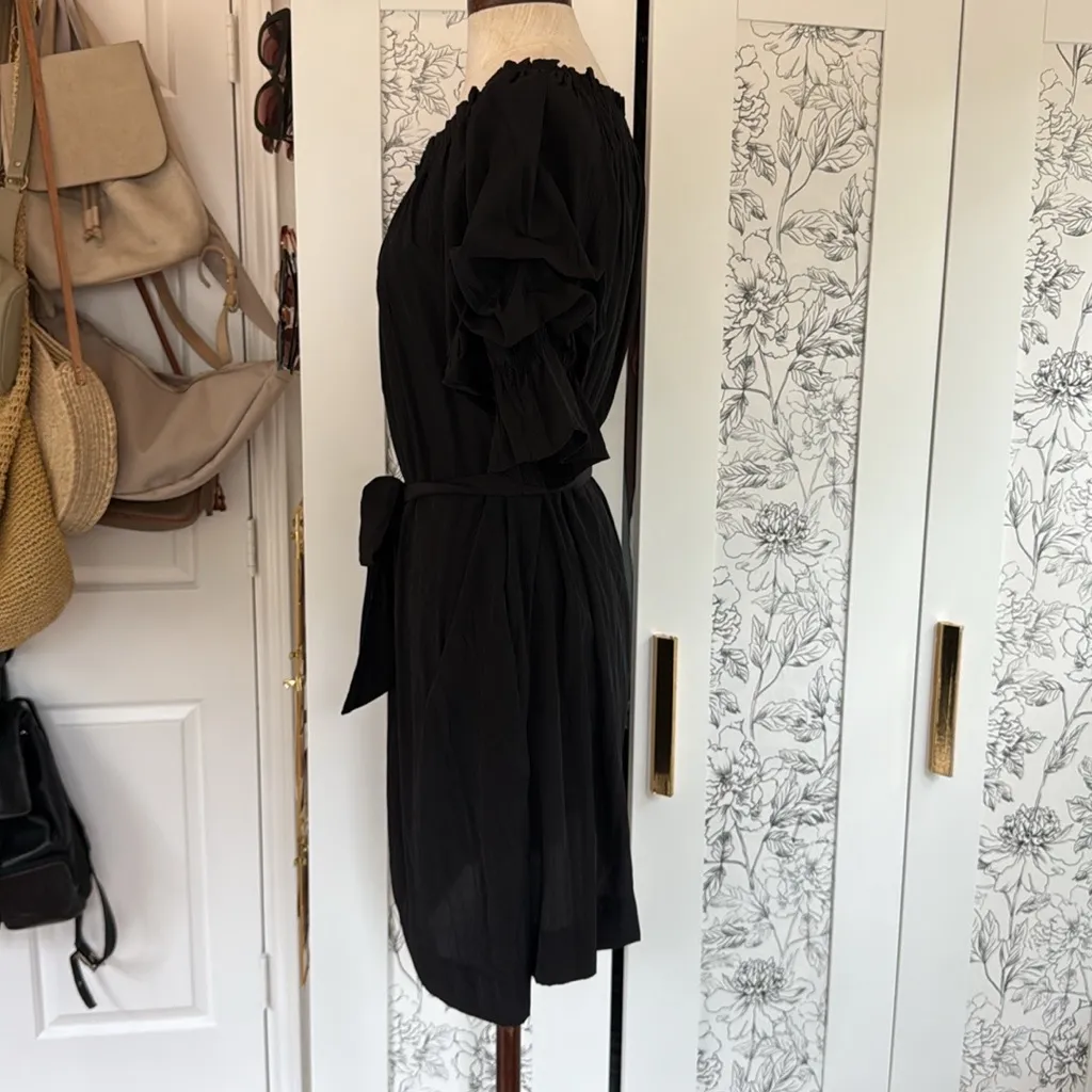 Mersea Tulum puff sleeve dress Black - Image 4
