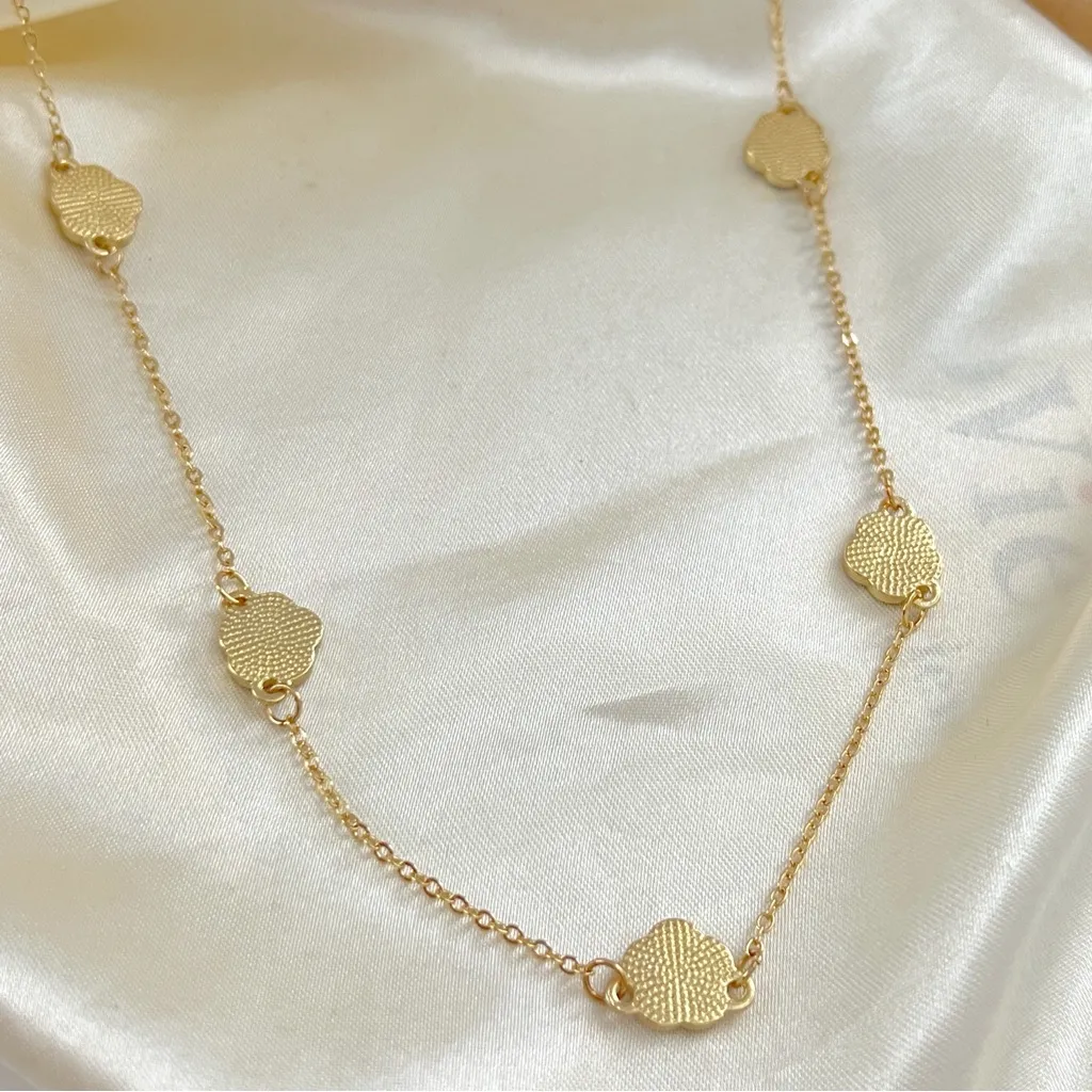 18K Gold Plated blue clover necklace Jewelry Set womens - Image 7