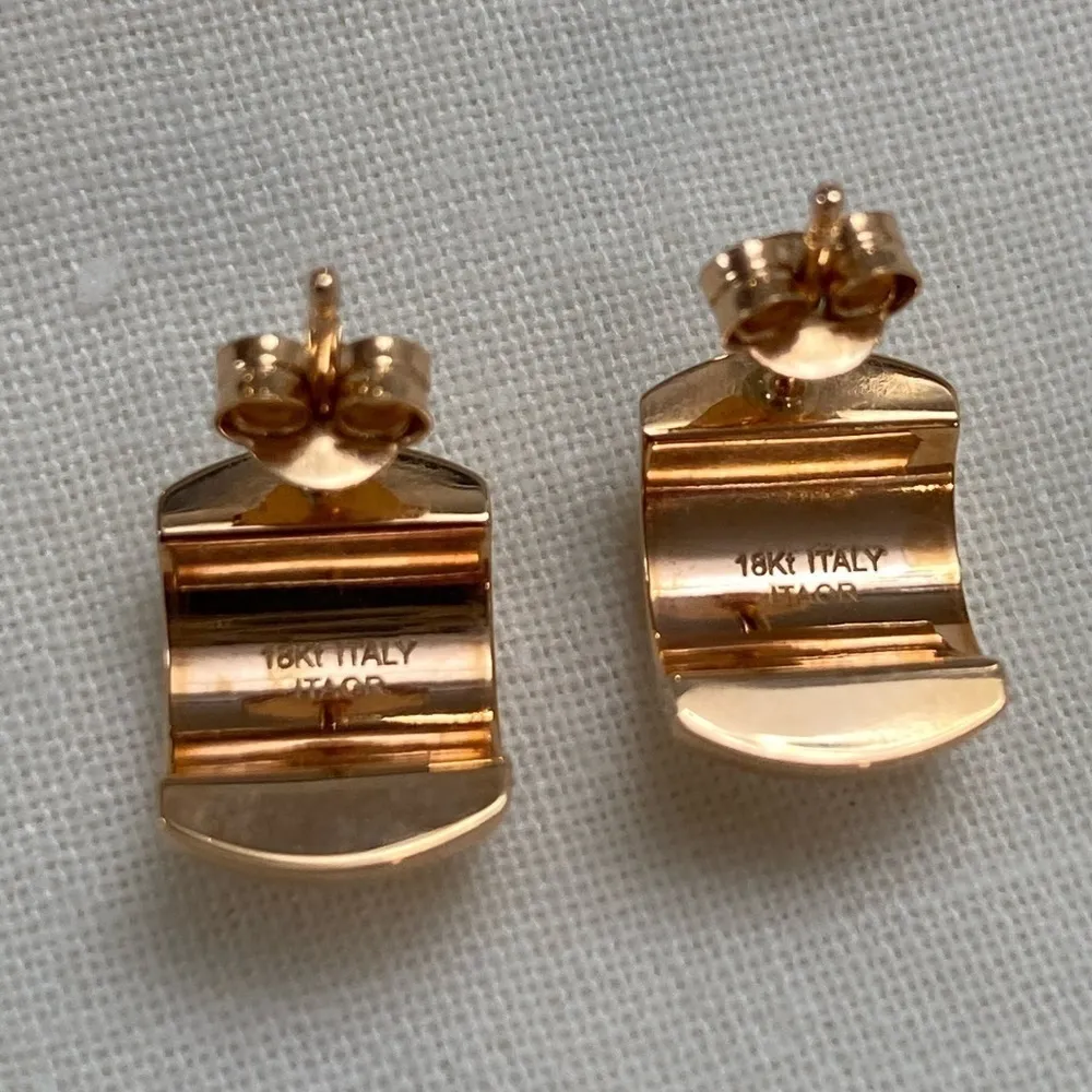 New 18k Rose Gold Half Hoop Chunky Earrings, Bold, Bubble, Cloud - Image 6