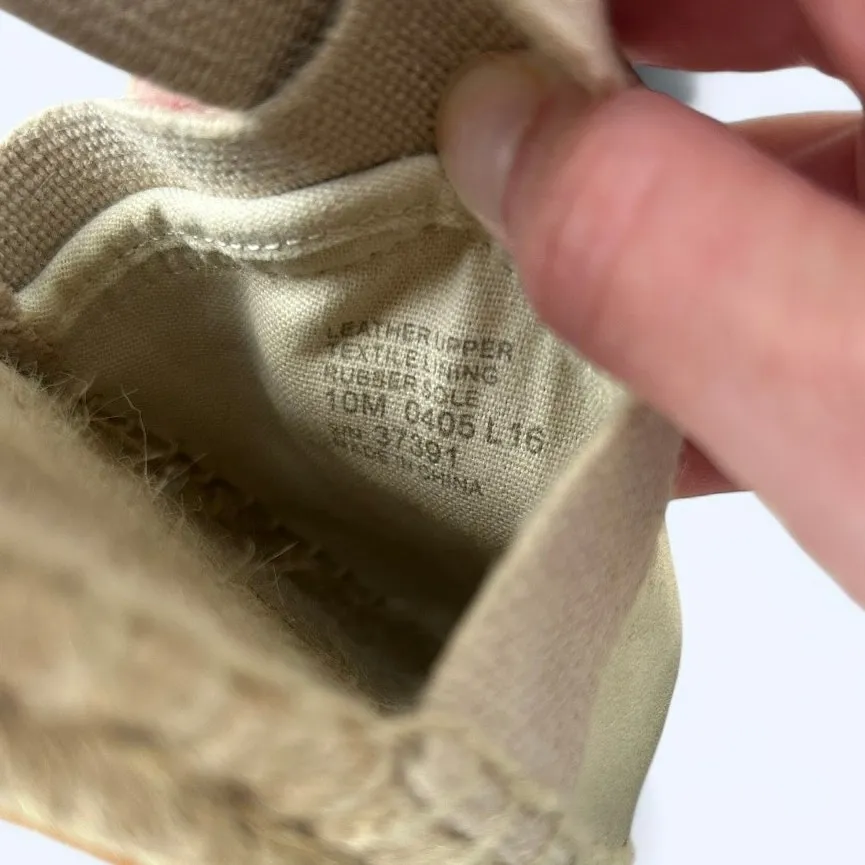 Tory Burch Gold Leather Catalina Espadrille Shoes Slip On size 10 NEW Summer - Image 8