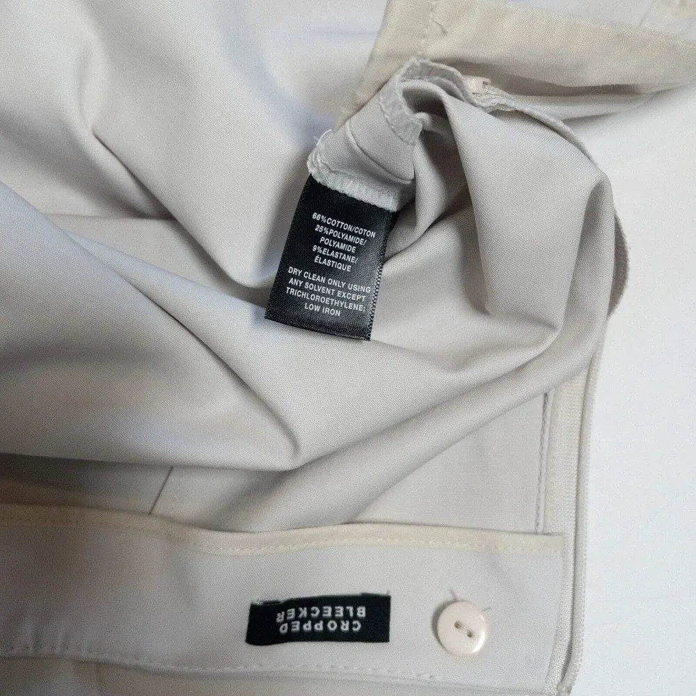 Lafayette 148 NY New $328 Stretch Cropped Bleecker Pants Vapor White size 8 - Image 5