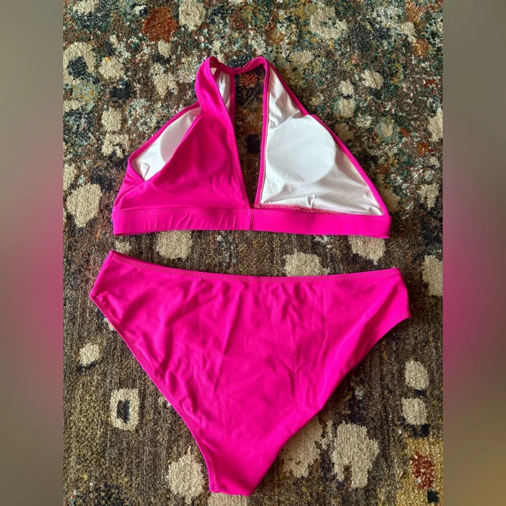 Beachsissi Solid Cutout One Shoulder Bikini Set - Image 3