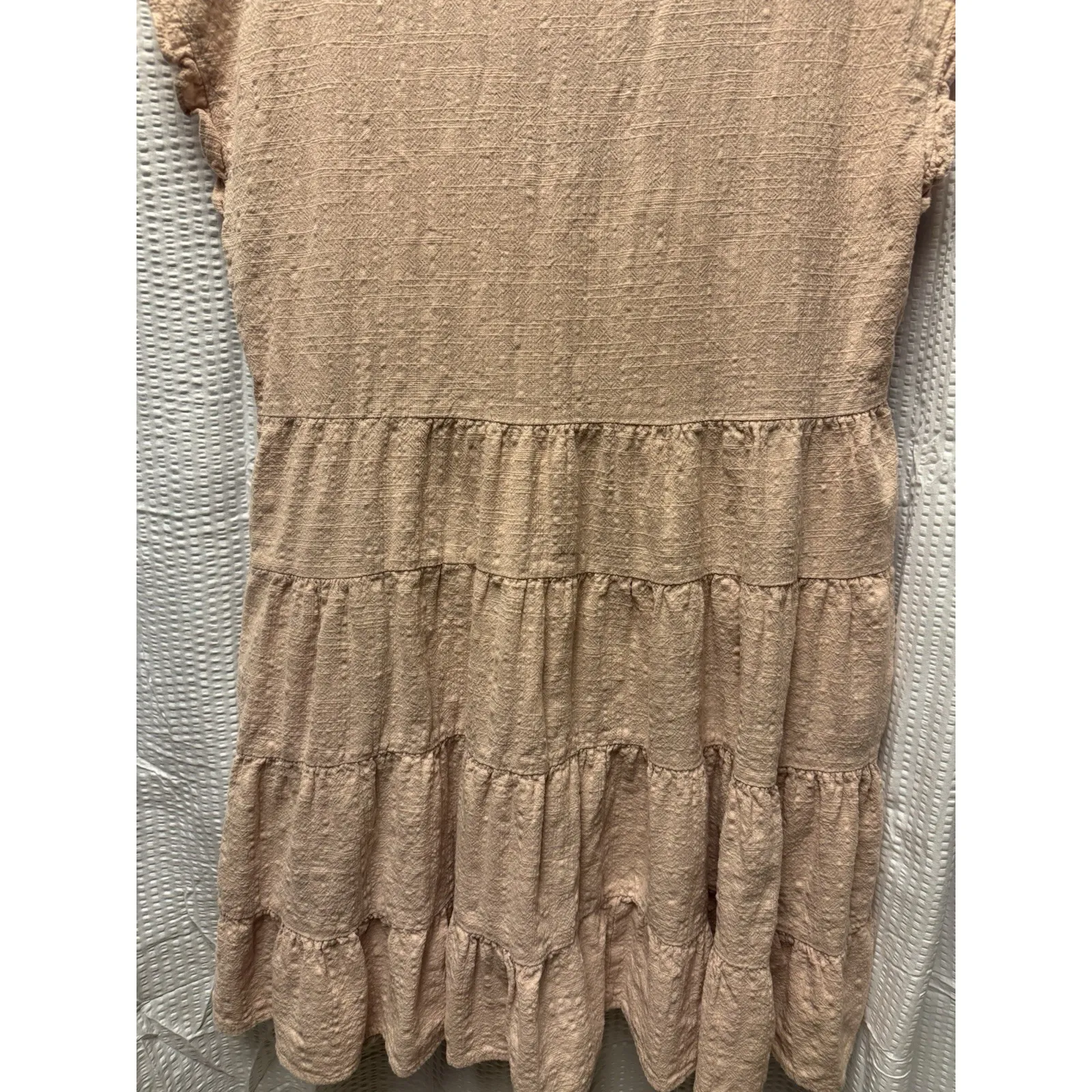 Knox Rose Women's Floral Embroidered Dress Size M Dusty Blush Gauzy Tiered Boho - Image 10