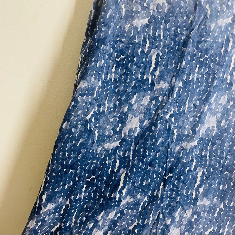 AG Adriano Goldshmied 100% Silk Strappy Cami Tank Top Blue Abstract Print Small - Image 6