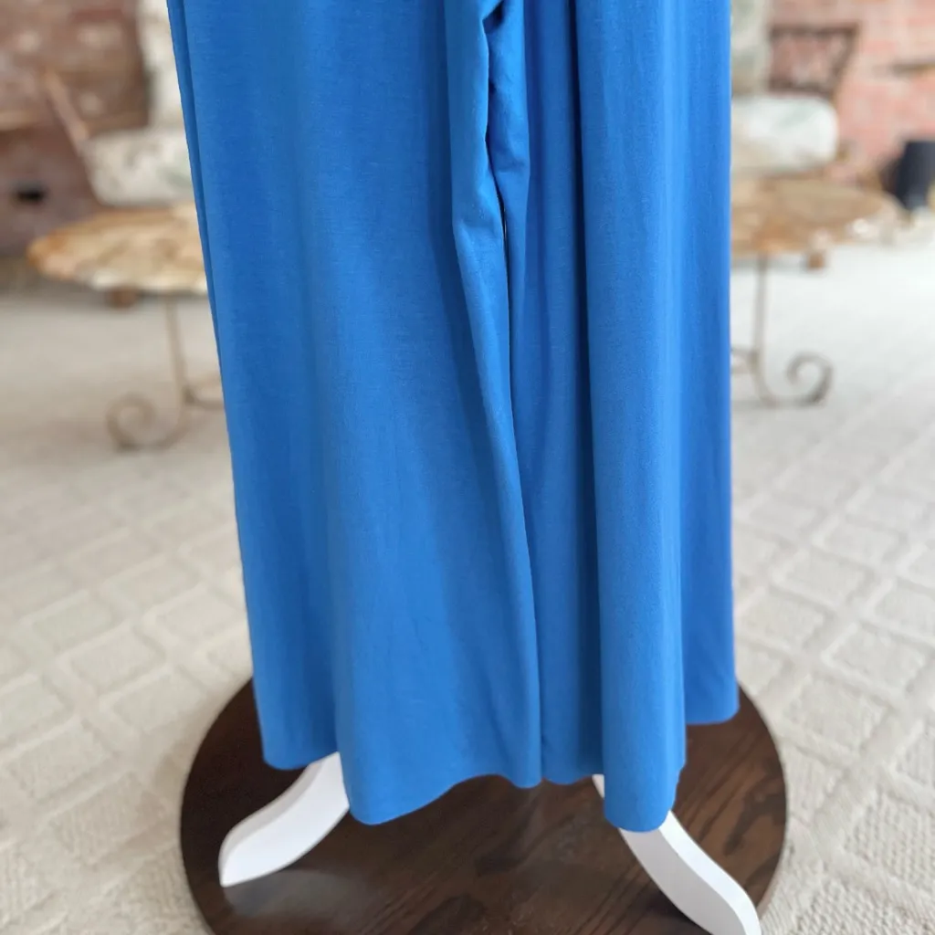 Rachel Pally Doutzen Jumpsuit Cropped Blue Knit Backless Wide Leg Sleeveless M - Image 10