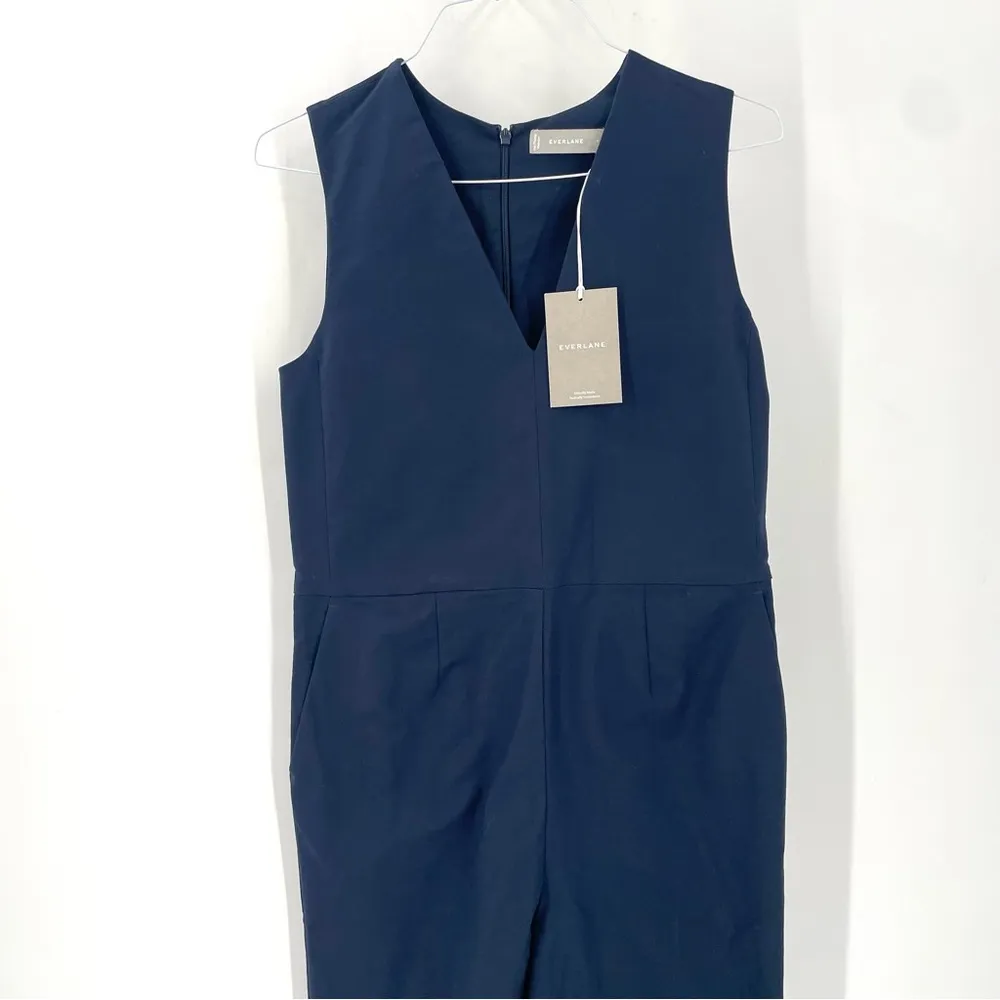 EVERLANE NWT The Structured Cotton Navy Business Casual Classic Pant Jumpsuit - Image 6