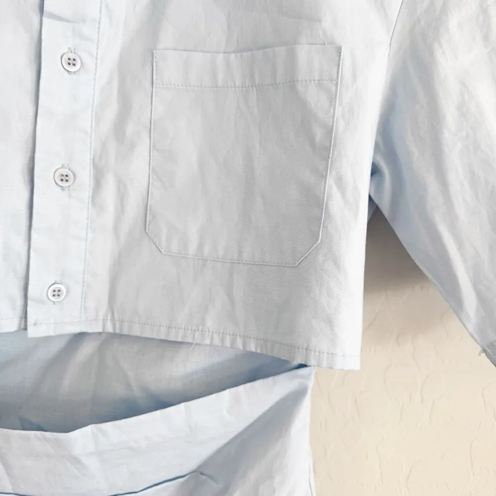 Aureum The Label Baby Blue Poplin Cut Out Dress Size XS - Image 6