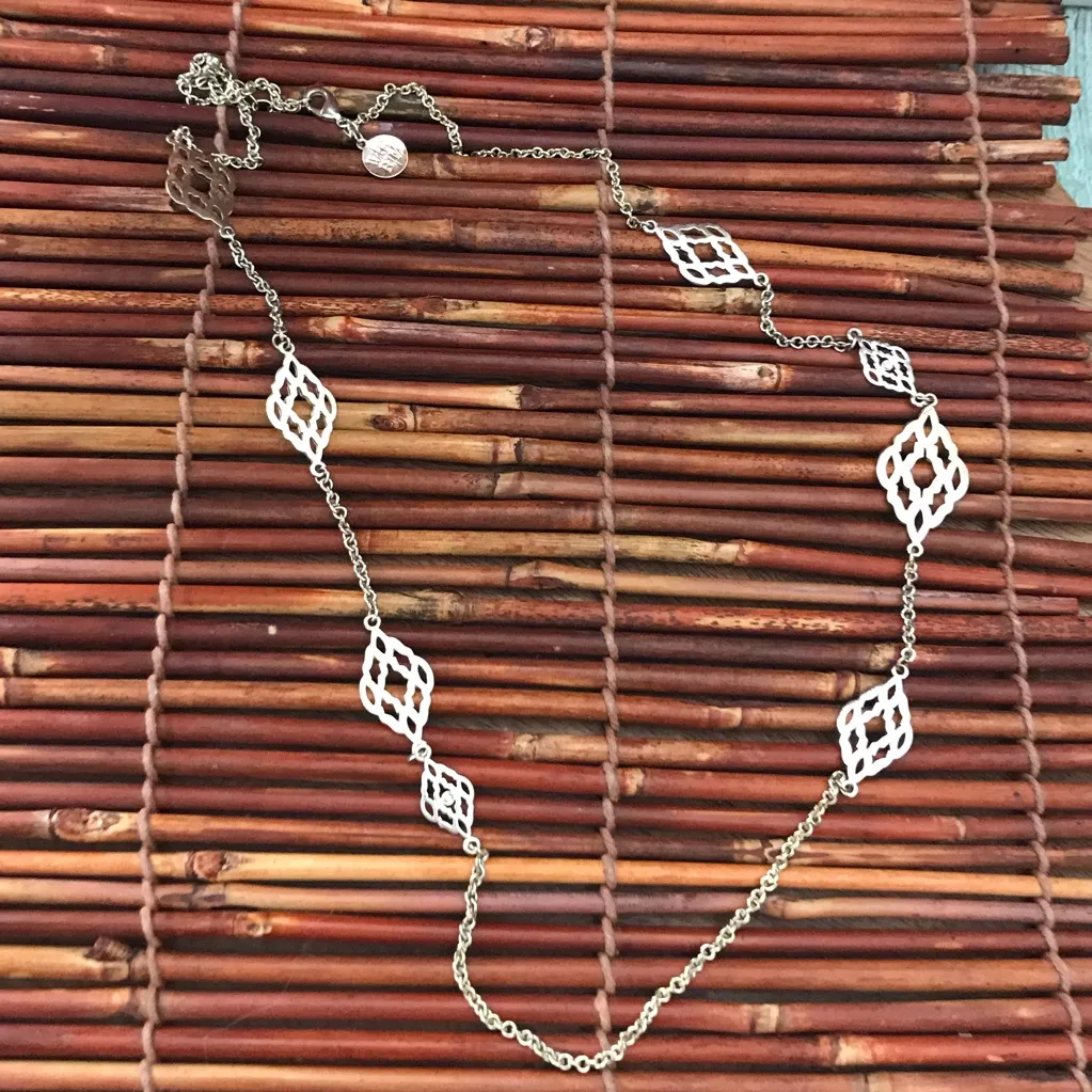 White House Black Market Gold Tone Long Necklace - Image 4