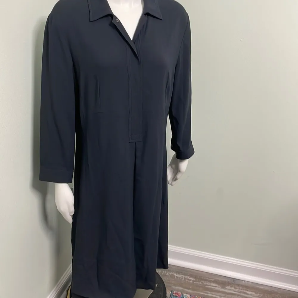 Max Mara Weekend Marine Navy Shirt Dress Long Sleeve Button Down - Image 2